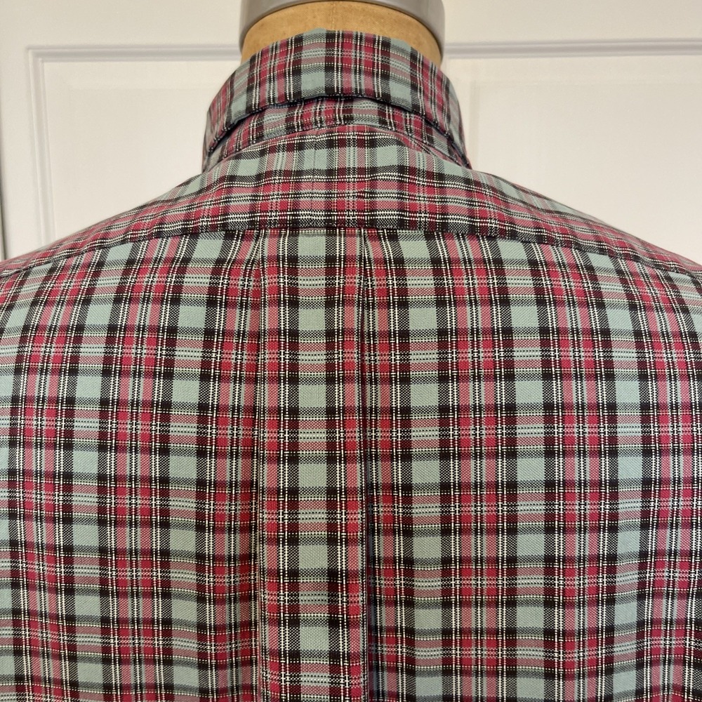Men's Ralph Lauren Plaid Cotton Button Down Long Sleeve Shirt Sz XL Gray Red Blk - Picture 5 of 9
